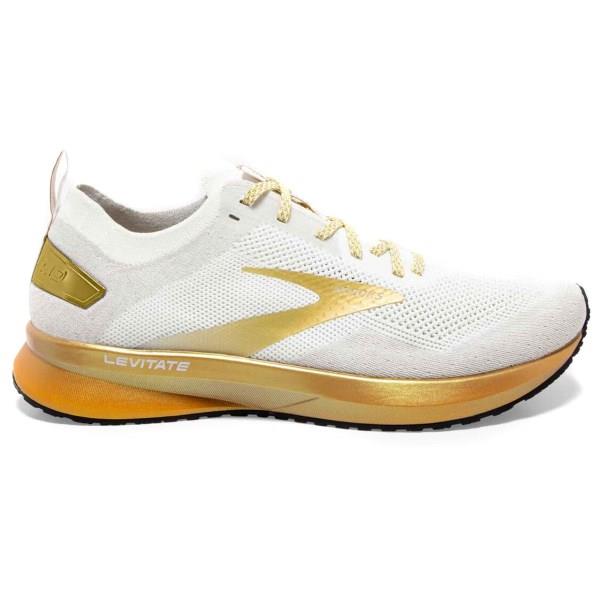 Brooks Levitate 4 - Womens Running Shoes - White/Gold