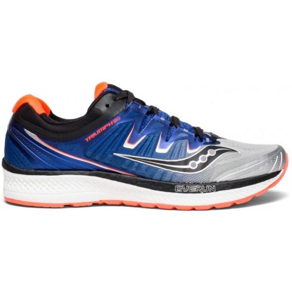 Saucony Triumph ISO 4 - Mens Running Shoes - Silver/Blue/Vizi Red