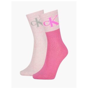 Calvin Klein Calvin Klein Womens Casual Crew Sock 2Pk Pink Htr Assorted