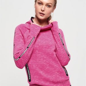 Superdry Sport Core Gym Tech Taped Funnel Super Pink Marle