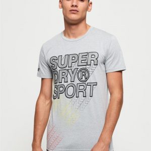 Superdry Sport Core Gradient Graphic Ss Tee Grey Marle