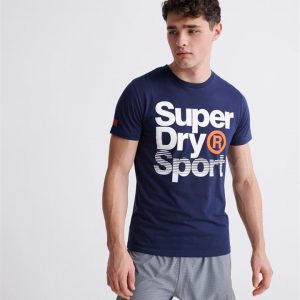 Superdry Sport Core Sport Graphic Tee. Dress Blue