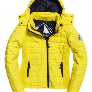 Superdry Hooded Box Quilt Fuji Flare Yellow