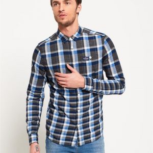 Superdry Engineered Rookie L/S Shirt Rivet Navy Check