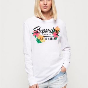 Superdry Cuba Long Sleeve Top Bright White