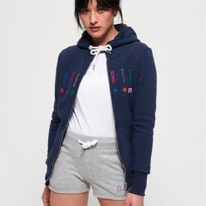 Superdry Carly Carnival Emb Ziphood Dazzling Blue