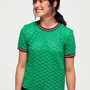 Superdry Ayesha Lace Tee Summer Green