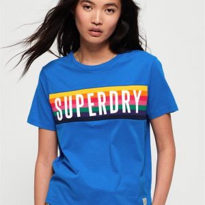 Superdry Rainbow Graphic Tee 70's Blue