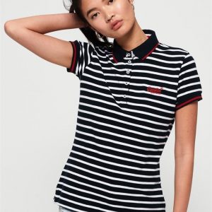 Superdry Classic Polo Top Eclipse Navy Stripe