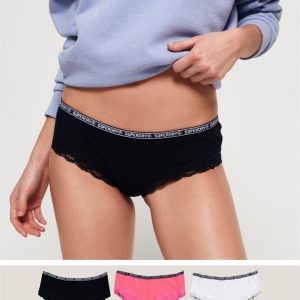 Superdry Lolalace Brief Triple Pack White Pink Navy