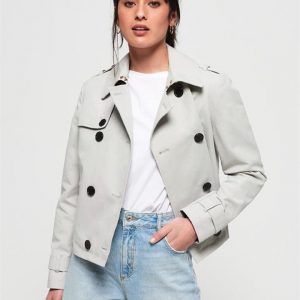 Superdry Cropped Azure Trench Stone