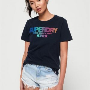 Superdry City Nights Ombre Puff Entry T Eclipse Navy