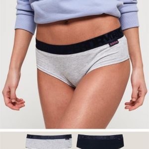 Superdry Athl Sport Boxer Double Pack Navy Grey Marle