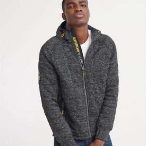 Superdry Storm Quilted Ziphood Gritty Black