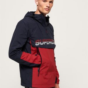 Superdry Core Overhead Cagoule Navy/Red