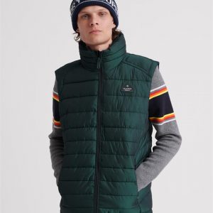 Superdry Double Zip Fuji Gilet Country Green