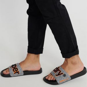 Superdry Classic Embroidered Poolslide Grey Grit