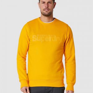 Superdry Core Logo Faux Suede Crew Upstate Gold