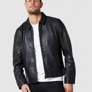 Superdry Curtis Light Leather Jacket Black