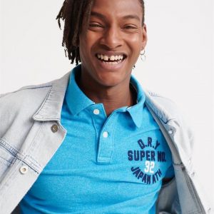 Superdry Classic Superstate S/S Polo Electric Blue Grit