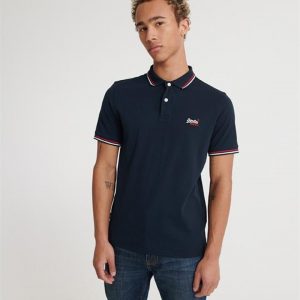 Superdry Classic Micro Lite Tipped Polo Eclipse Navy
