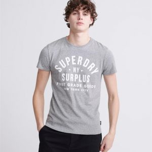 Superdry Surplus Goods Clsc Graphic Tee Speckle Grit