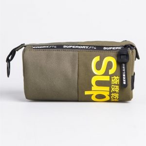 Superdry Double Zip Pencil Case Olive Night
