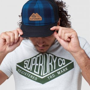Superdry Vermont Trucker Cap Blue Check