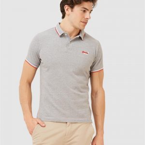 Superdry Classic Poolside Pique Polo Mid Grey Marle