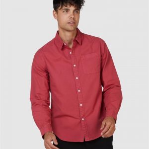 Superdry Lined Dried Oxford Shirt Preppy Red