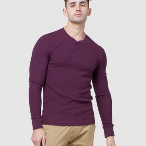 Superdry L/S Micro Texture Henley Academy Port
