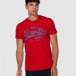 Superdry Vl Rising Sun Tee Rouge Red
