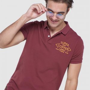 Superdry S/S Superstate Polo Russet Brown