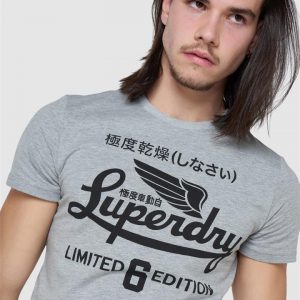 Superdry Military Graphic Tee Grey Marle