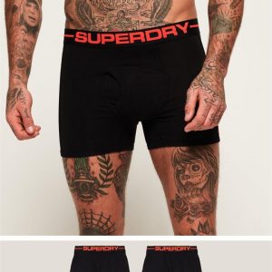 Superdry Sport Boxer Double Pack Black/Black