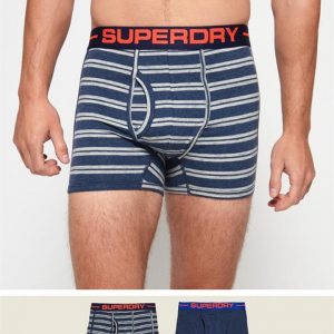 Superdry Sport Boxer Double Pack  Nvy Mrl/Polo Strpe Nvy Mrl