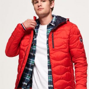 Superdry Wave Quilt Jacket Bright Red