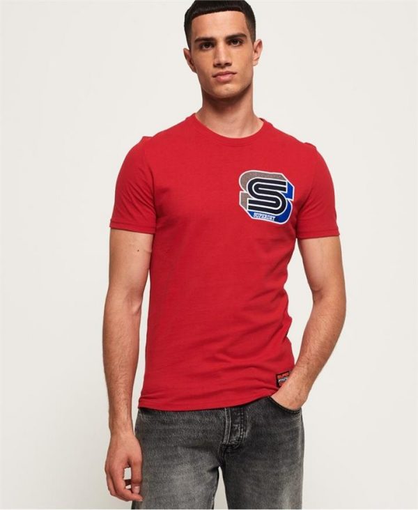 Superdry Podium Embroidered Tee Risk Red