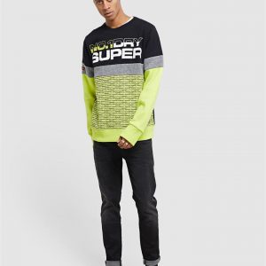Superdry Trophy Neon Crew Scorched Yellow