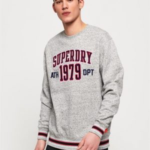 Superdry College Boxy Fit Applique Crew Academy Smoke Grey Grit