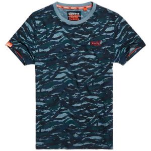 Superdry O L Vintage Embroidery Camo Te Blue Grit Camo