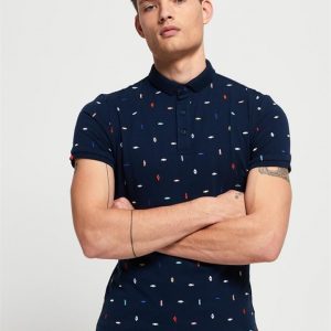 Superdry City State Embroidery Polo Mini Aztec Navy