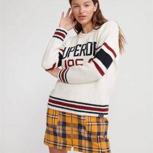 Superdry Superdry Intarsia Slouch Knit Cream