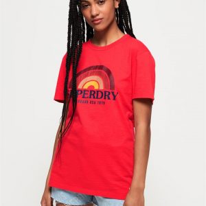 Superdry Vintage Text Graphic Tee Paprika