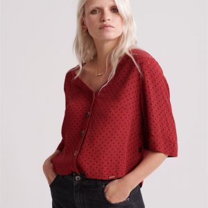 Superdry Pippa Button Blouse Rust Spot