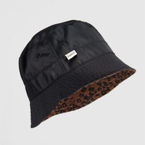 Superdry Nylon Reversible Bucket Hat Black Leopard