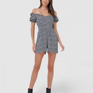 Superdry Quincy Summer Playsuit Navy Ditsy
