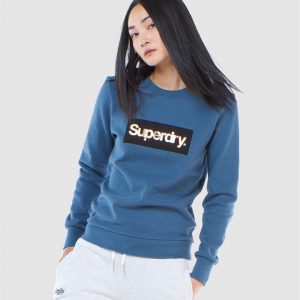 Superdry Cl Patina Crew Heritage Washed Blue