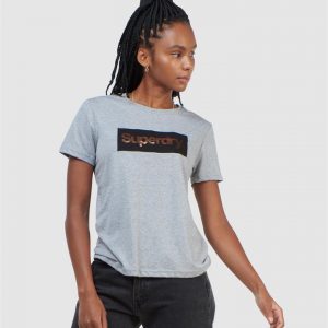 Superdry Cl Patina Tee Peppered Grey Grit