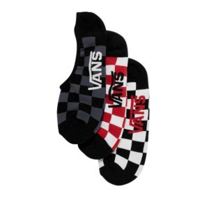 Vans Vans Classic Super No Show Check Sock 3Pack Red-White Check